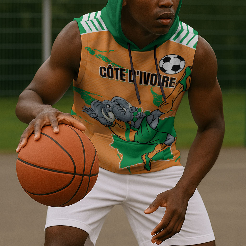 Custom Cote d Ivoire 2026 Football Sleeveless Hoodie Ivory Coast Elephants Proud