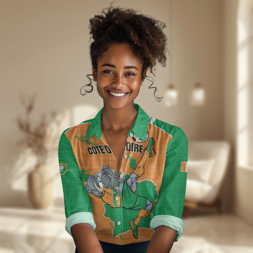 Custom Cote d Ivoire 2026 Football Women Casual Shirt Ivory Coast Elephants Proud