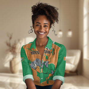 Custom Cote d Ivoire 2026 Football Women Casual Shirt Ivory Coast Elephants Proud