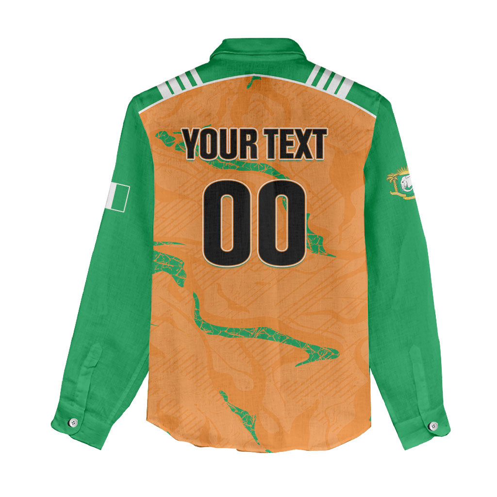 Custom Cote d Ivoire 2026 Football Women Casual Shirt Ivory Coast Elephants Proud