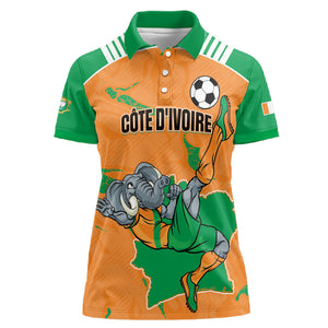 Custom Cote d Ivoire 2026 Football Women Polo Shirt Ivory Coast Elephants Proud