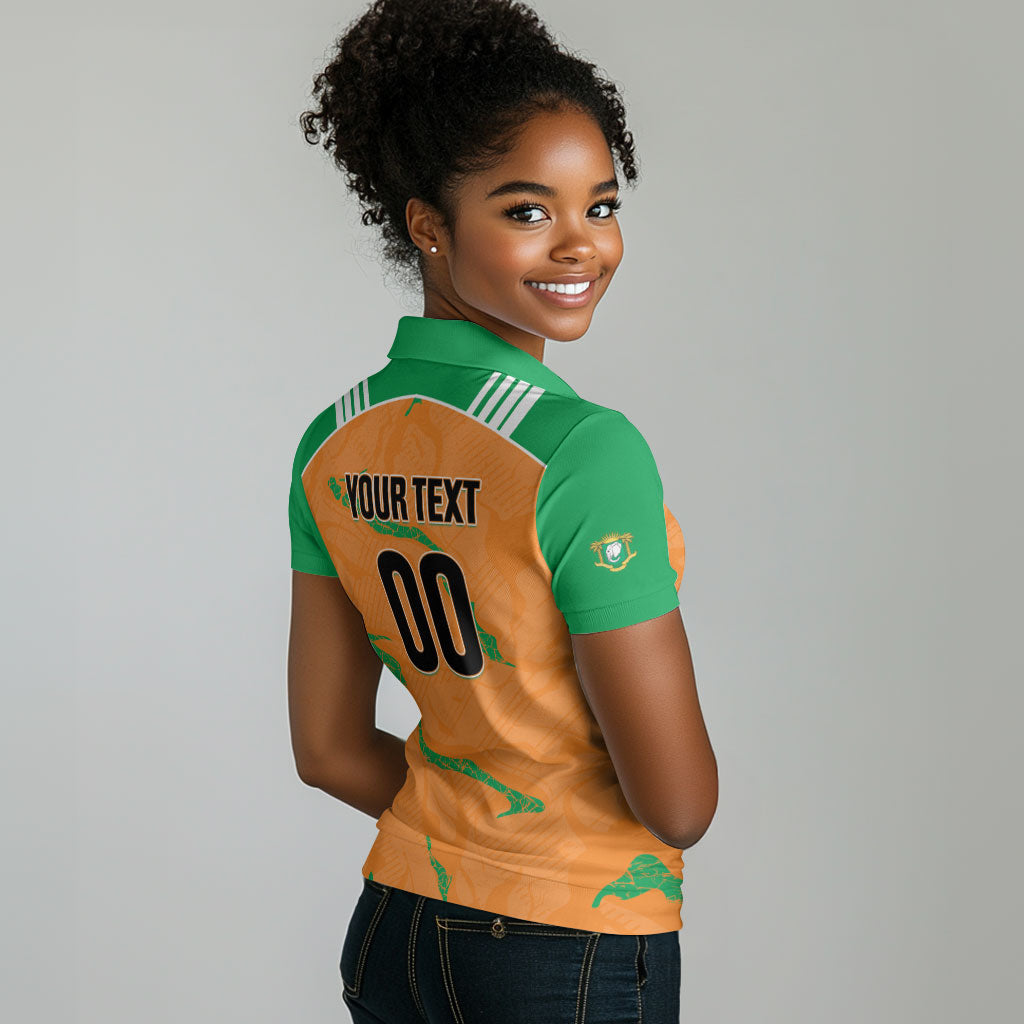 Custom Cote d Ivoire 2026 Football Women Polo Shirt Ivory Coast Elephants Proud