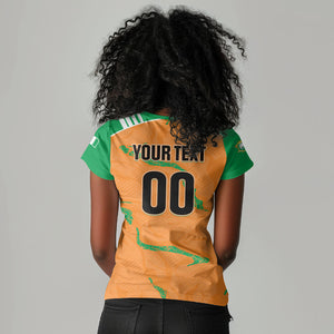 Custom Cote d Ivoire 2026 Football Women V-Neck T-Shirt Ivory Coast Elephants Proud