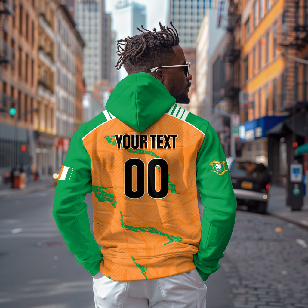 Custom Cote d Ivoire 2026 Football Zip Hoodie Ivory Coast Elephants Proud
