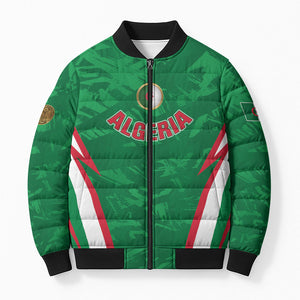 Custom Algeria 2026 Football Bomber Puffer Jacket The Fennecs Go Champions