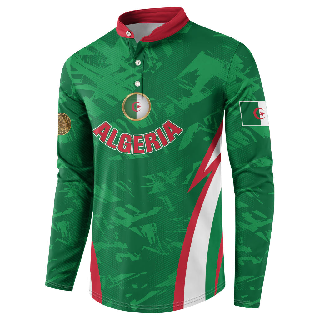 Custom Algeria 2026 Football Button Sweatshirt The Fennecs Go Champions