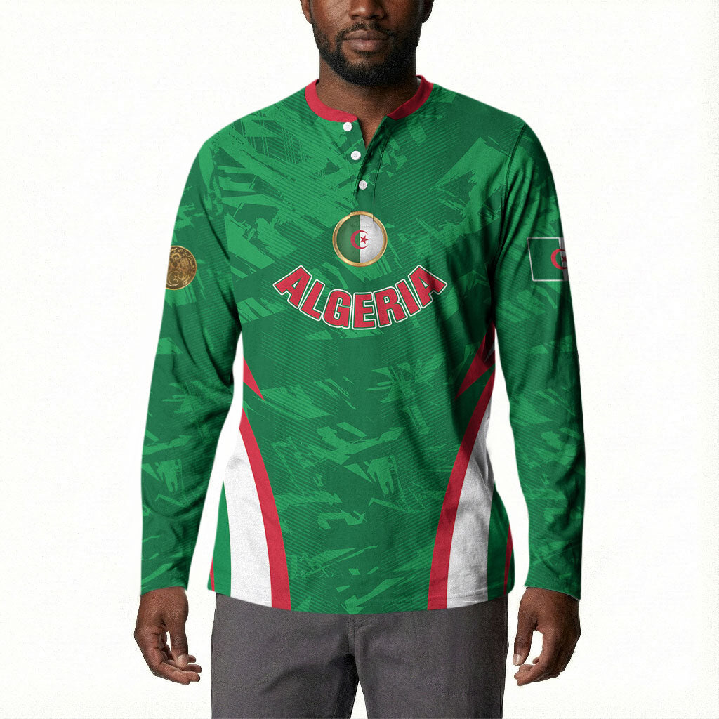 Custom Algeria 2026 Football Button Sweatshirt The Fennecs Go Champions
