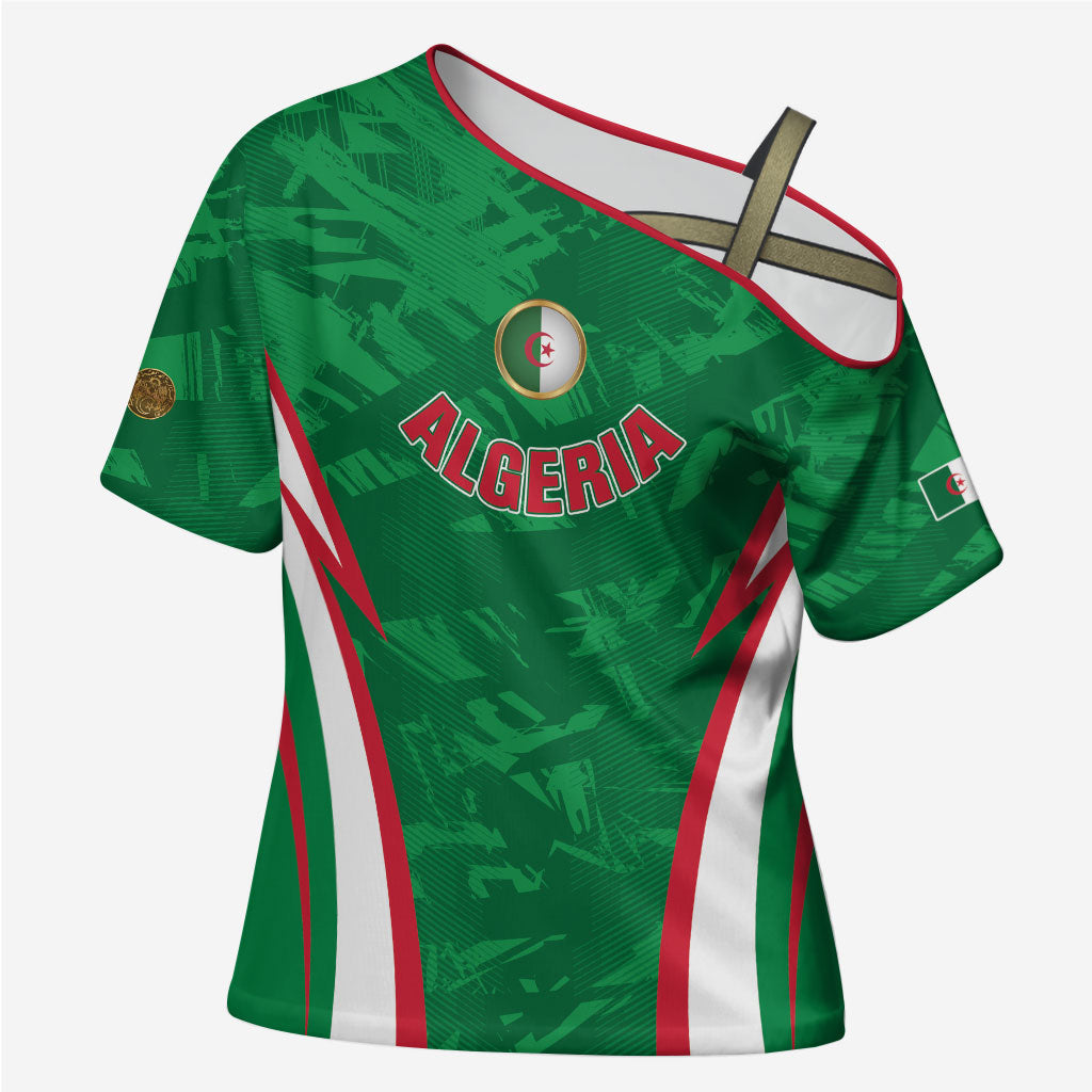 Custom Algeria 2026 Football Cross Shoulder Shirt The Fennecs Go Champions