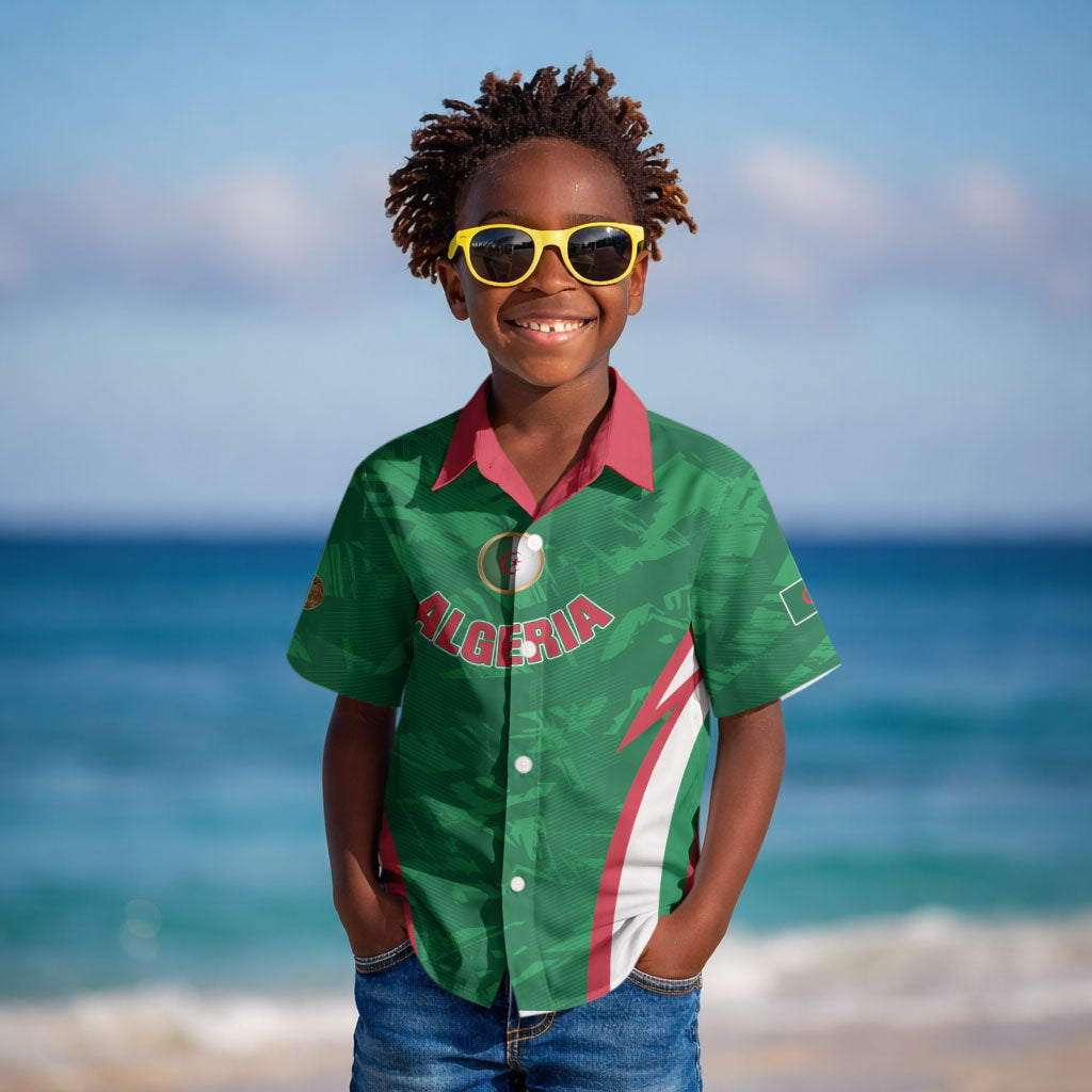 Custom Algeria 2026 Football Kid Hawaiian Shirt The Fennecs Go Champions