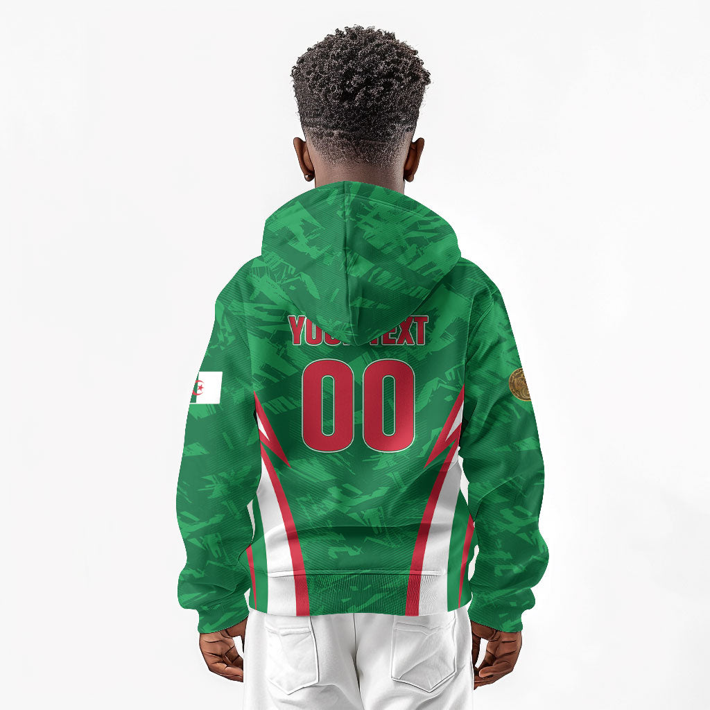 Custom Algeria 2026 Football Kid Hoodie The Fennecs Go Champions