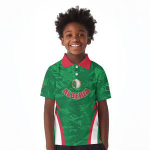 Custom Algeria 2026 Football Kid Polo Shirt The Fennecs Go Champions