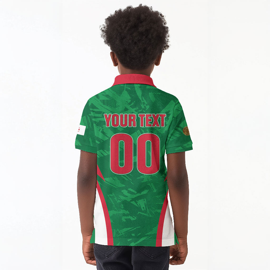 Custom Algeria 2026 Football Kid Polo Shirt The Fennecs Go Champions