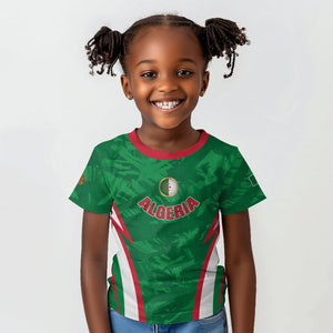 Custom Algeria 2026 Football Kid T shirt The Fennecs Go Champions