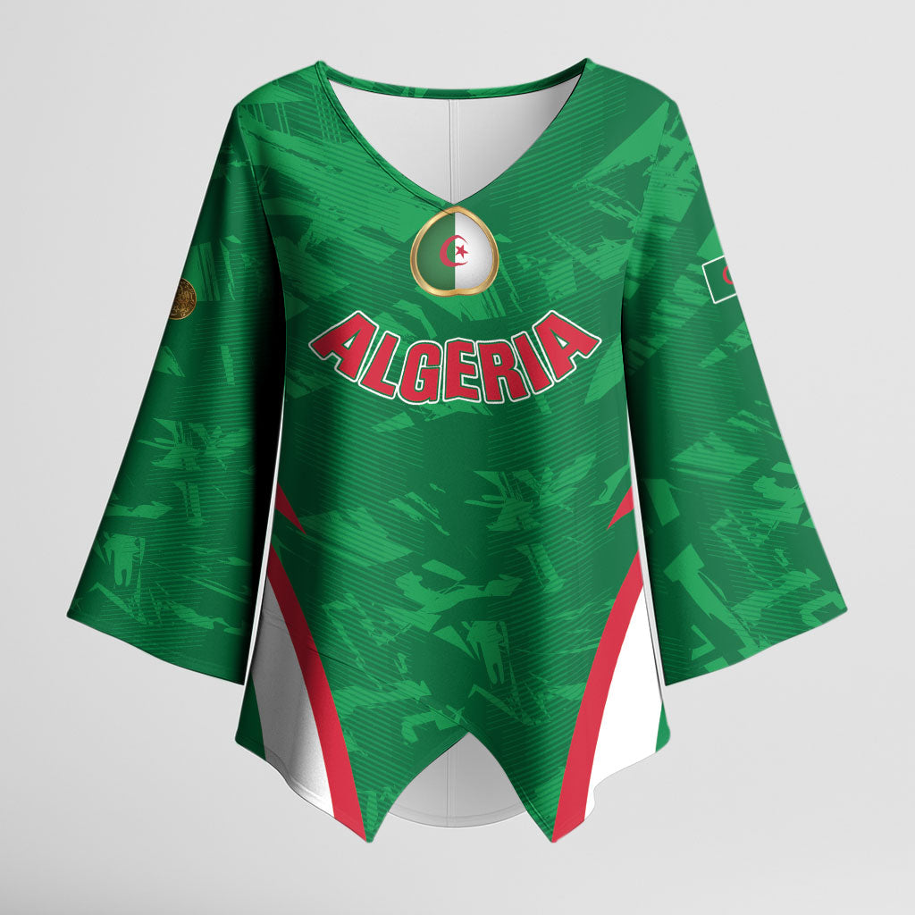 Custom Algeria 2026 Football Kimono Sleeve Blouse The Fennecs Go Champions