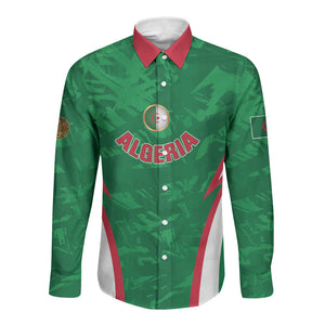Custom Algeria 2026 Football Long Sleeve Button Shirt The Fennecs Go Champions