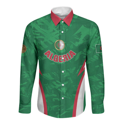 Custom Algeria 2026 Football Long Sleeve Button Shirt The Fennecs Go Champions
