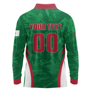 Custom Algeria 2026 Football Long Sleeve Polo Shirt The Fennecs Go Champions
