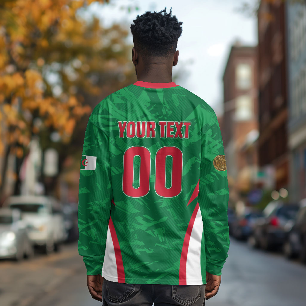 Custom Algeria 2026 Football Long Sleeve Shirt The Fennecs Go Champions