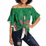 Custom Algeria 2026 Football Off Shoulder Wrap Waist Top The Fennecs Go Champions