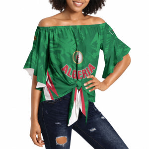 Custom Algeria 2026 Football Off Shoulder Wrap Waist Top The Fennecs Go Champions
