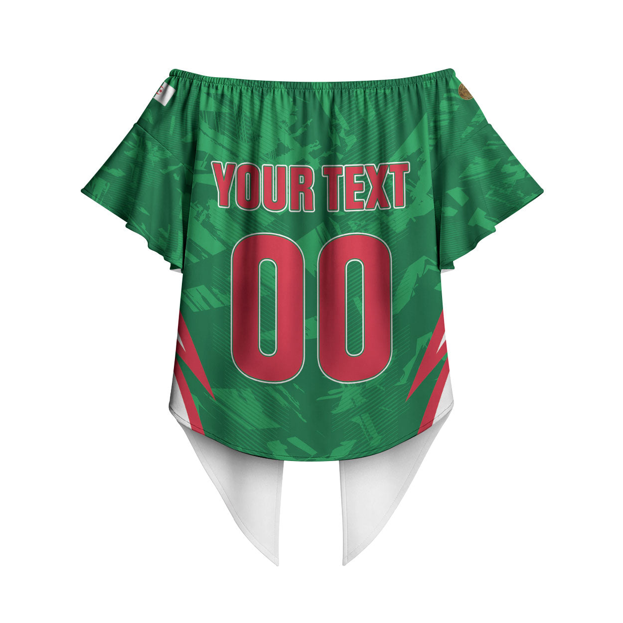 Custom Algeria 2026 Football Off Shoulder Wrap Waist Top The Fennecs Go Champions