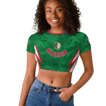 Custom Algeria 2026 Football Raglan Cropped T shirt The Fennecs Go Champions