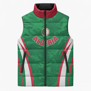 Custom Algeria 2026 Football Sleeveless Puffer Jacket The Fennecs Go Champions