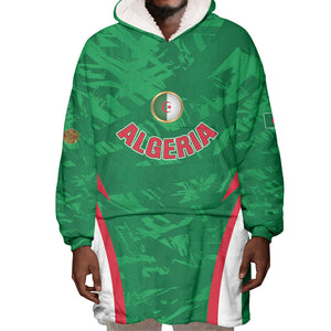 Custom Algeria 2026 Football Wearable Blanket Hoodie The Fennecs Go Champions
