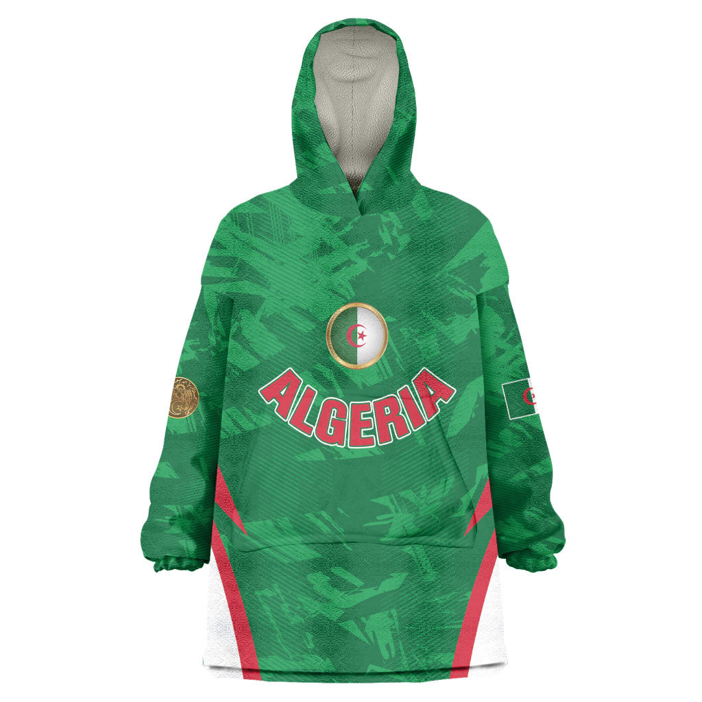 Custom Algeria 2026 Football Wearable Blanket Hoodie The Fennecs Go Champions