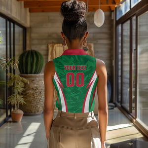Custom Algeria 2026 Football Women Sleeveless Polo Shirt The Fennecs Go Champions