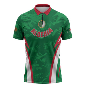 Custom Algeria 2026 Football Zipper Polo Shirt The Fennecs Go Champions
