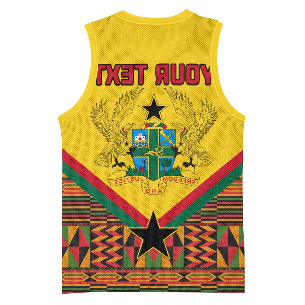 Ghana Independence Day Basketball Jersey with Freedom and Justice and African Pattern - African Pride