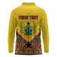 Ghana Independence Day Long Sleeve Polo Shirt with Freedom and Justice and African Pattern
