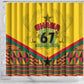 Ghana Independence Day Shower Curtain with Freedom and Justice and African Pattern