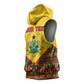 Ghana Independence Day Sleeveless Hoodie with Freedom and Justice and African Pattern - African Pride