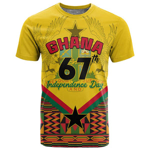 Ghana Independence Day T shirt with Freedom and Justice and African Pattern