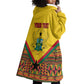 Ghana Independence Day Wearable Blanket Hoodie with Freedom and Justice and African Pattern