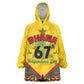 Ghana Independence Day Wearable Blanket Hoodie with Freedom and Justice and African Pattern