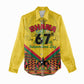 Ghana Independence Day Women Casual Shirt with Freedom and Justice and African Pattern LT01