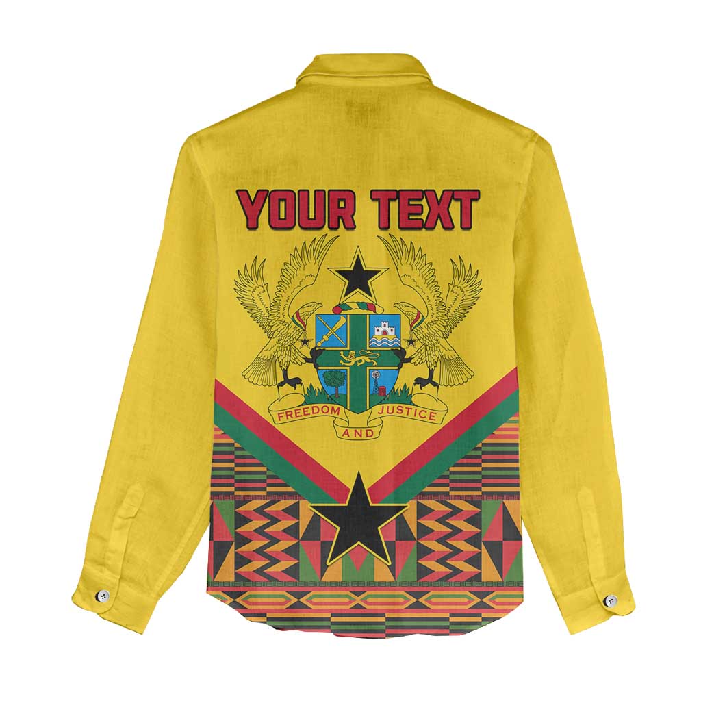 Ghana Independence Day Women Casual Shirt with Freedom and Justice and African Pattern LT01
