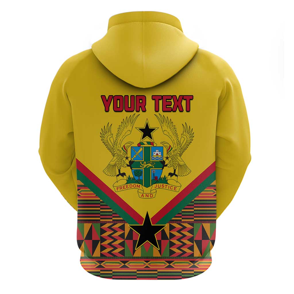 Ghana Independence Day Zip Hoodie with Freedom and Justice and African Pattern
