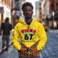 Ghana Independence Day Zip Hoodie with Freedom and Justice and African Pattern