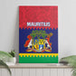 Mauritius Independence Day Canvas Wall Art with Stella Clavisque Maris Indici and Floral Pattern