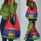 Mauritius Independence Day Grocery Bag with Stella Clavisque Maris Indici and Floral Pattern
