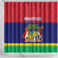 Mauritius Independence Day Shower Curtain with Stella Clavisque Maris Indici and Floral Pattern