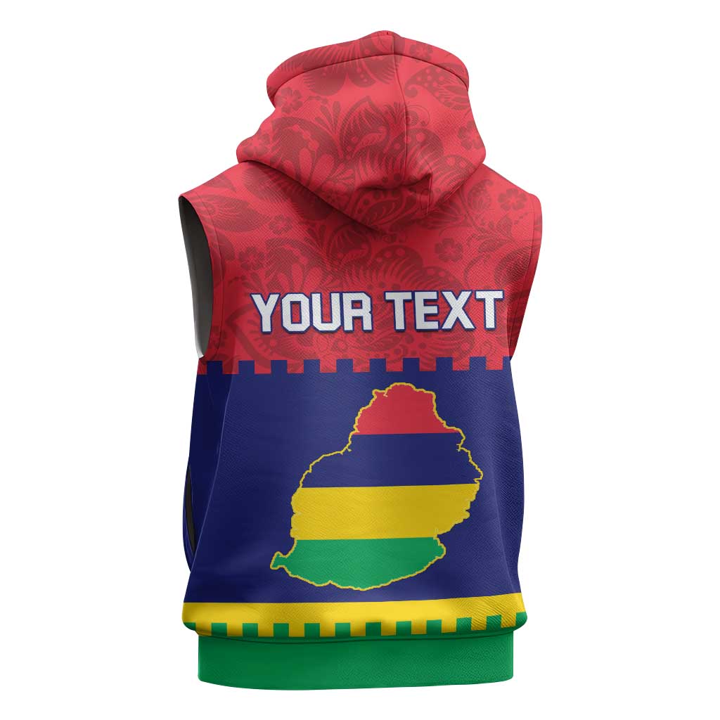 Mauritius Independence Day Sleeveless Zip Hoodie with Stella Clavisque Maris Indici and Floral Pattern - African Pride