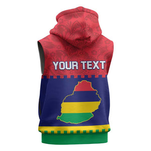Mauritius Independence Day Sleeveless Zip Hoodie with Stella Clavisque Maris Indici and Floral Pattern - African Pride