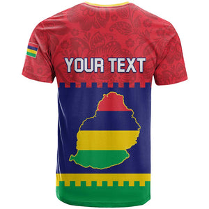 Mauritius Independence Day T shirt with Stella Clavisque Maris Indici and Floral Pattern