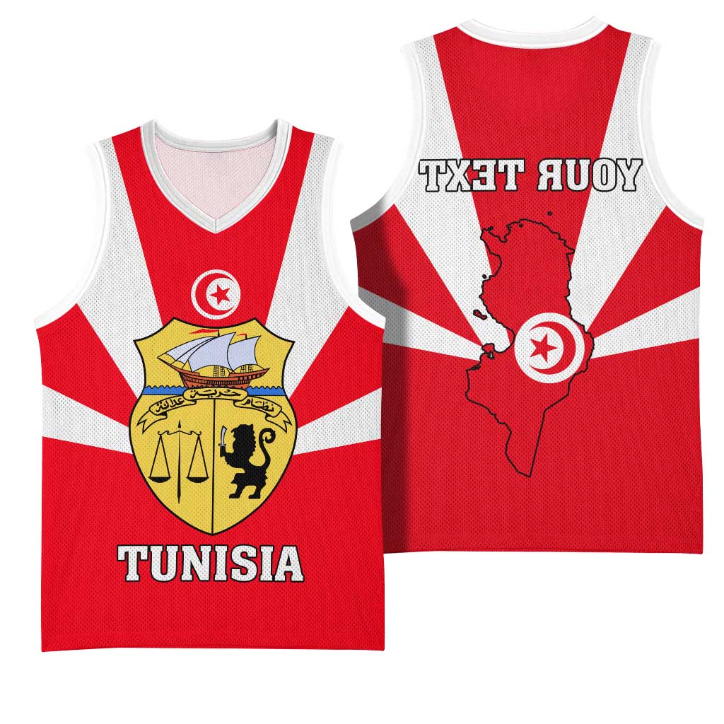 Tunisia Independence Day Basketball Jersey with Coat of Arms and Flag Style - African Pride