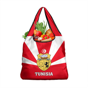 Tunisia Independence Day Grocery Bag with Coat of Arms and Flag Style